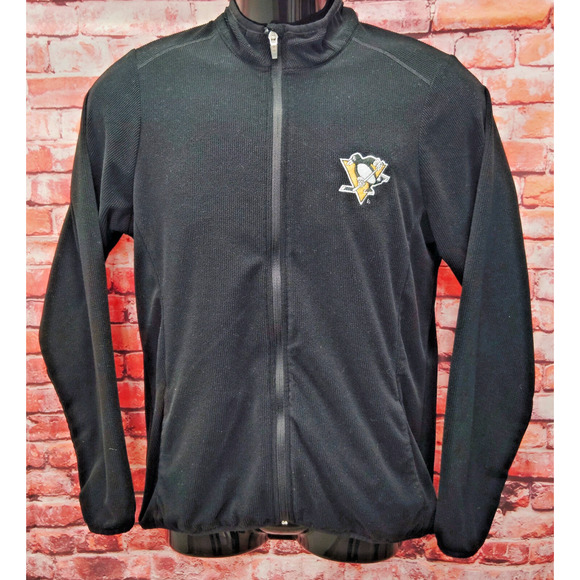 Pittsburgh Penguins Jacket Women Medium Black Full Zipper Antigua NHL Ice Hockey - Picture 1 of 10